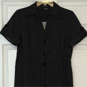 Apt. 9 Black and White Button Down Dress